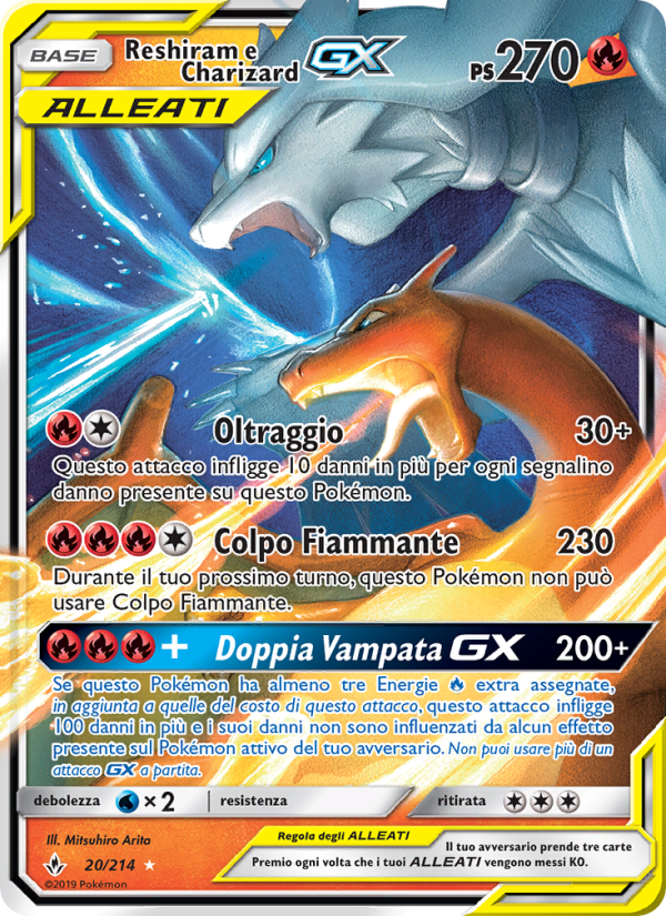 Reshiram e Charizard GX 020/234 — Unbroken Bonds (Italian Pokémon TCG card)
