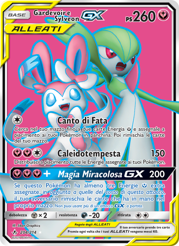 Gardevoir e Sylveon GX 204/234 — Unbroken Bonds (Italian Pokémon TCG card)