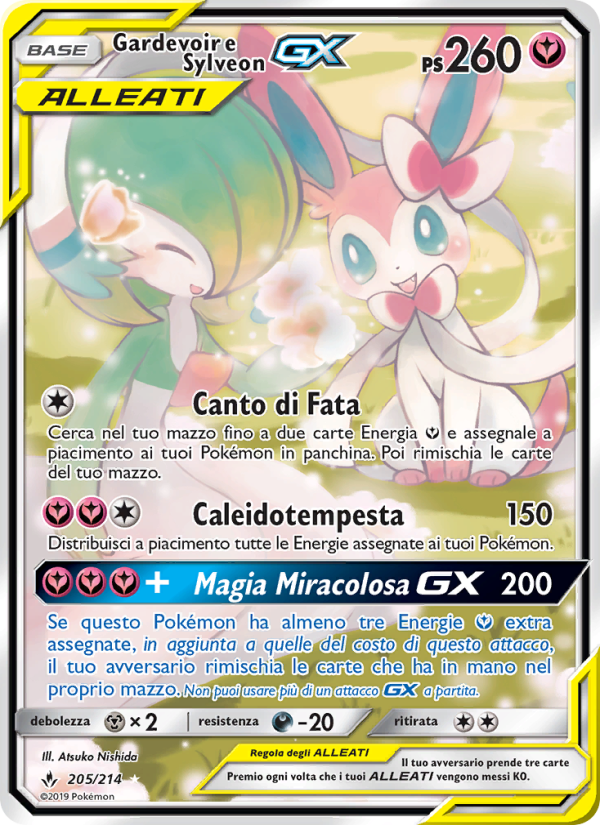 Gardevoir e Sylveon GX 205/234 — Unbroken Bonds (Italian Pokémon TCG card)