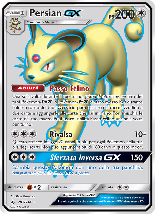 Persian GX 207/234 — Unbroken Bonds (Italian Pokémon TCG card)