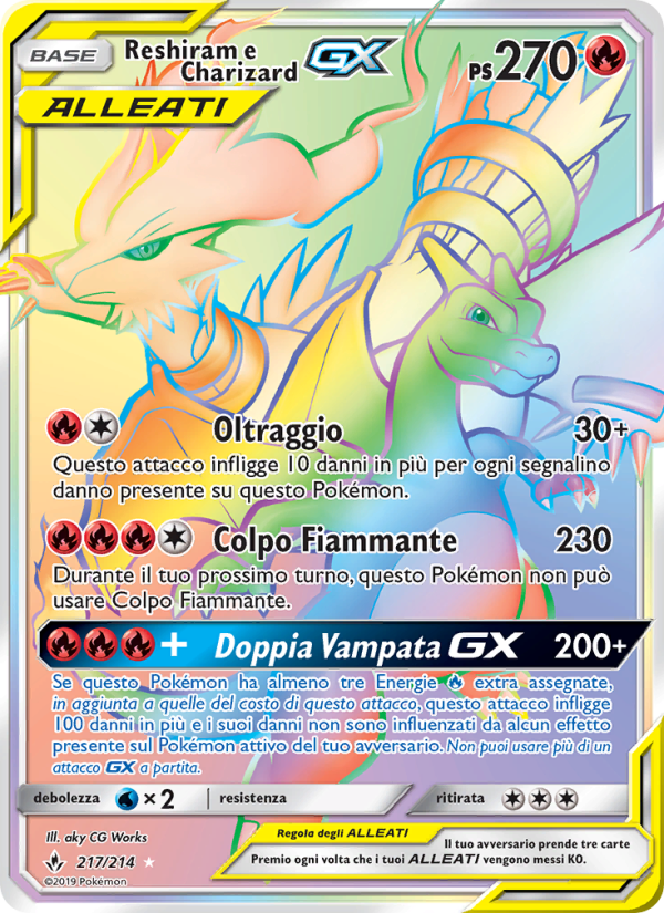 Reshiram e Charizard GX 217/234 — Unbroken Bonds (Italian Pokémon TCG card)