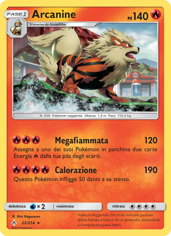 Arcanine 022/234 — Unbroken Bonds (Italian Pokémon TCG card)