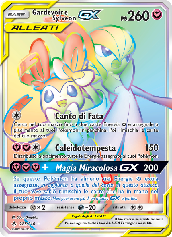 Gardevoir e Sylveon GX 225/234 — Unbroken Bonds (Italian Pokémon TCG card)