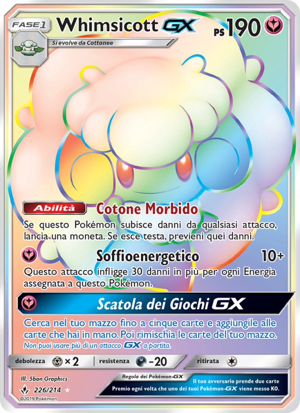 Whimsicott GX 226/234 — Unbroken Bonds (Italian Pokémon TCG card)