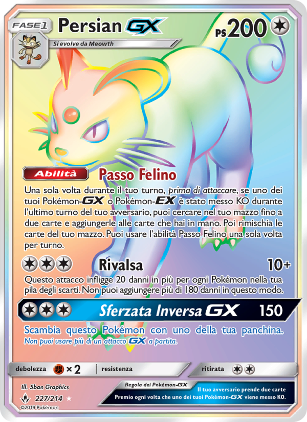 Persian GX 227/234 — Unbroken Bonds (Italian Pokémon TCG card)