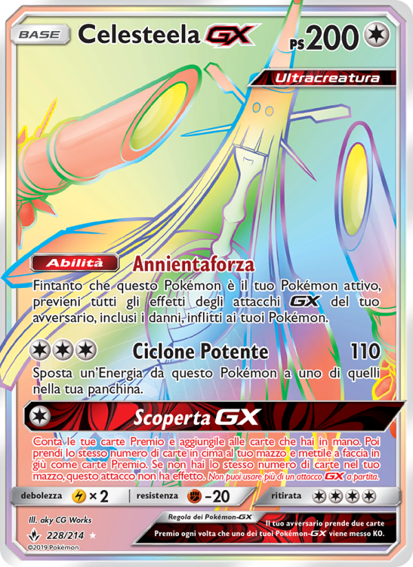 Celesteela GX 228/234 — Unbroken Bonds (Italian Pokémon TCG card)