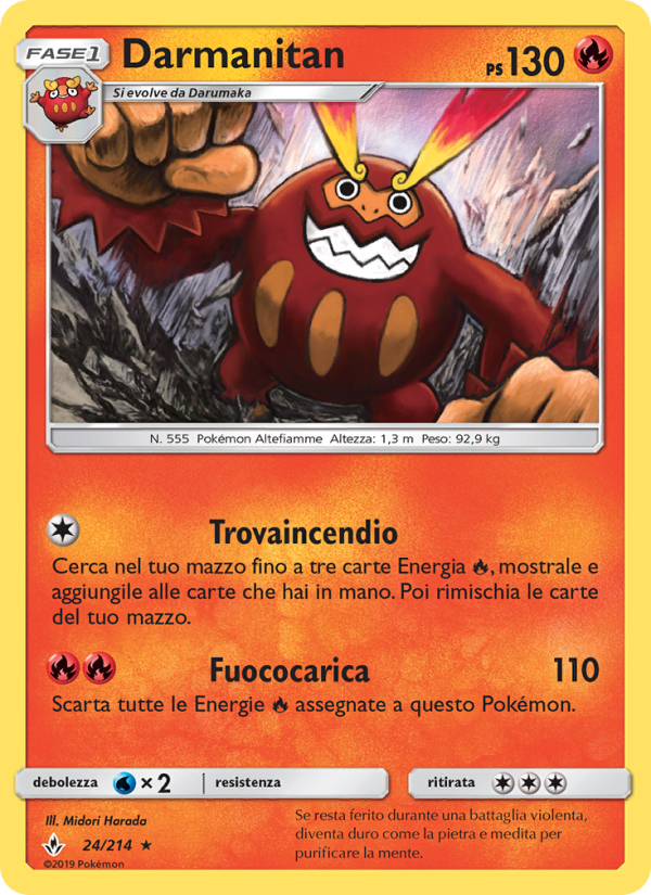 Darmanitan 024/234 — Unbroken Bonds (Italian Pokémon TCG card)