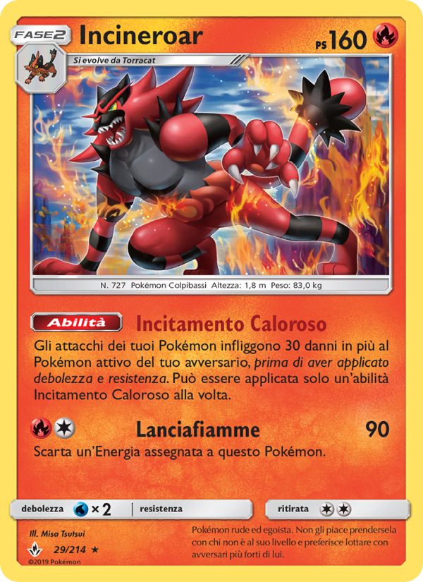 Incineroar 029/234 — Unbroken Bonds (Italian Pokémon TCG card)