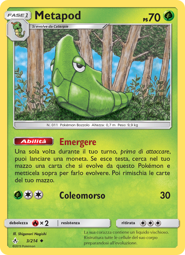 Metapod 003/234 — Unbroken Bonds (Italian Pokémon TCG card)