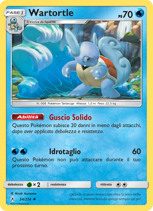 Wartortle 034/234 — Unbroken Bonds (Italian Pokémon TCG card)