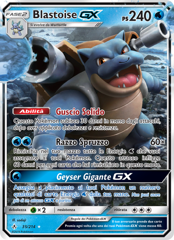 Blastoise GX 035/234 — Unbroken Bonds (Italian Pokémon TCG card)