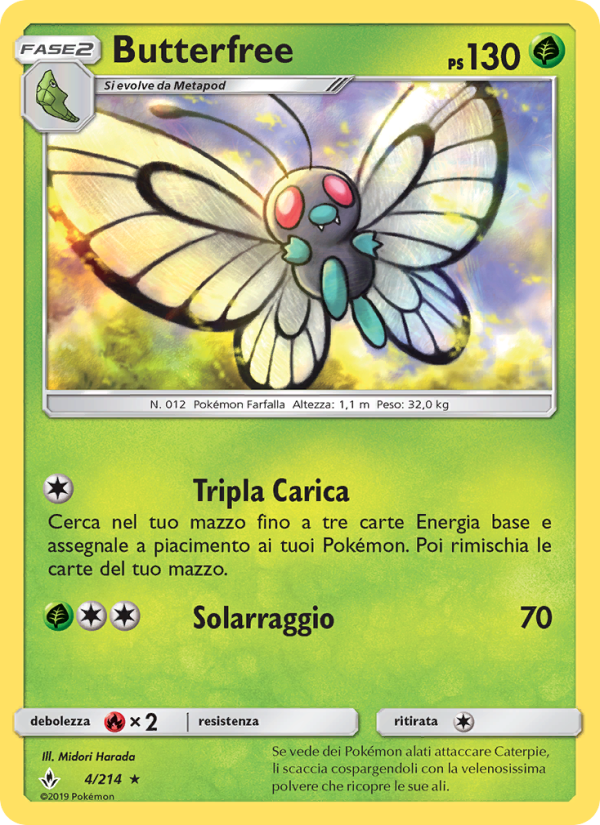 Butterfree 004/234 — Unbroken Bonds (Italian Pokémon TCG card)