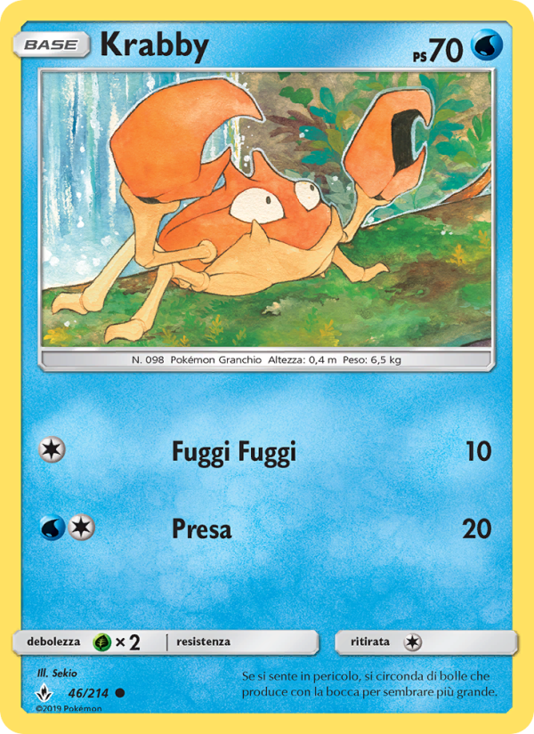 Krabby 046/234 — Unbroken Bonds (Italian Pokémon TCG card)