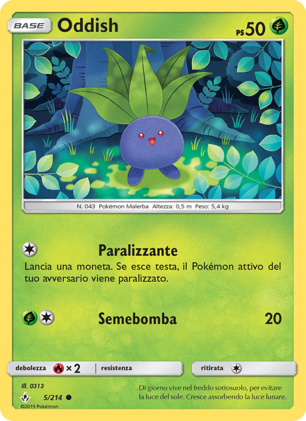 Oddish 005/234 — Unbroken Bonds (Italian Pokémon TCG card)