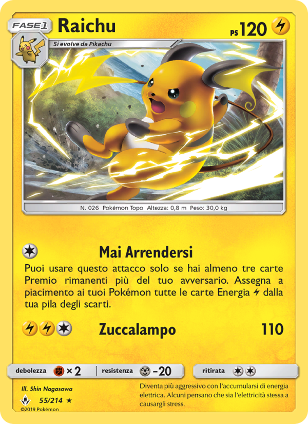Raichu 055/234 — Unbroken Bonds (Italian Pokémon TCG card)