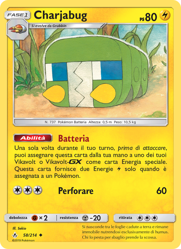 Charjabug 058/234 — Unbroken Bonds (Italian Pokémon TCG card)