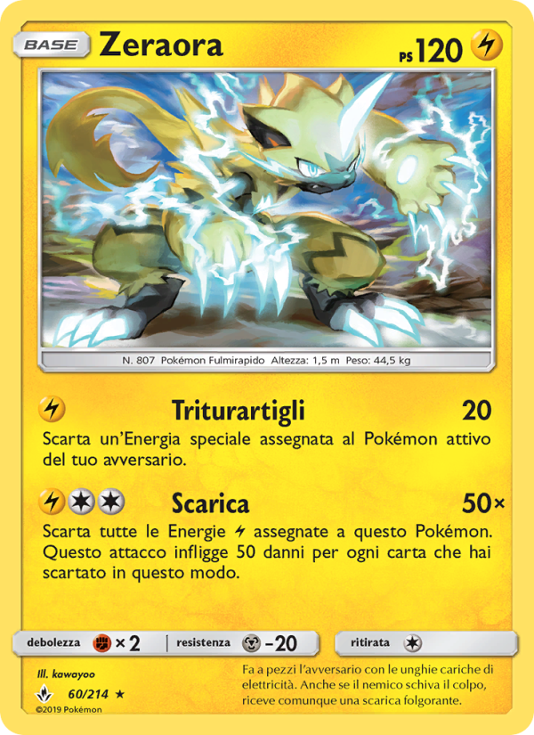 Zeraora 060/234 — Unbroken Bonds (Italian Pokémon TCG card)