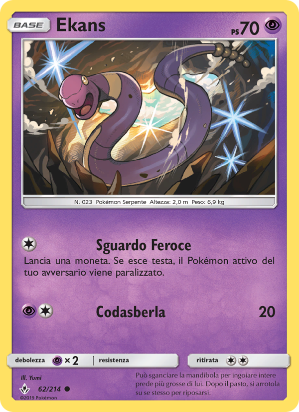 Ekans 062/234 — Unbroken Bonds (Italian Pokémon TCG card)