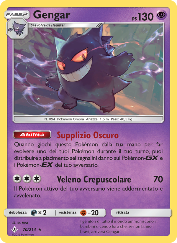 Gengar 070/234 — Unbroken Bonds (Italian Pokémon TCG card)