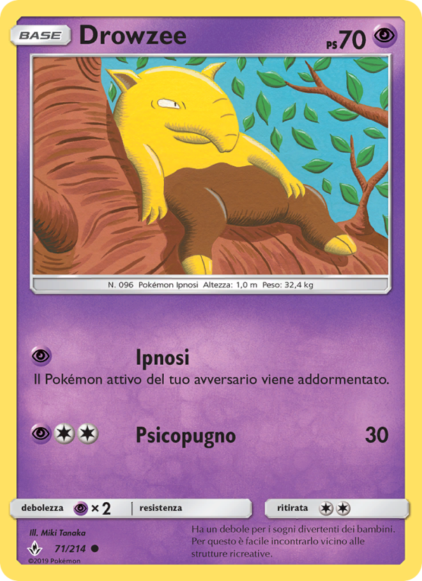 Drowzee 071/234 — Unbroken Bonds (Italian Pokémon TCG card)