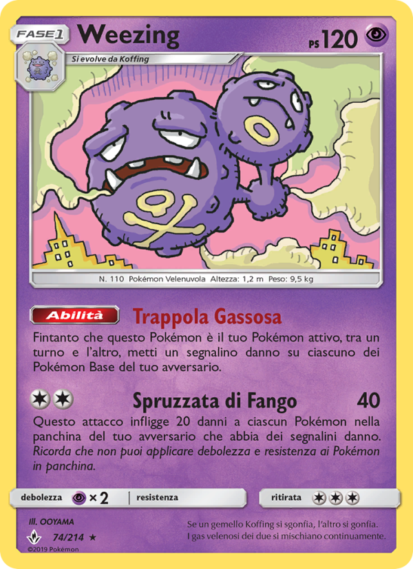 Weezing 074/234 — Unbroken Bonds (Italian Pokémon TCG card)