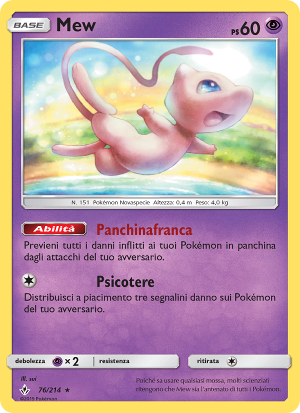 Mew 076/234 — Unbroken Bonds (Italian Pokémon TCG card)