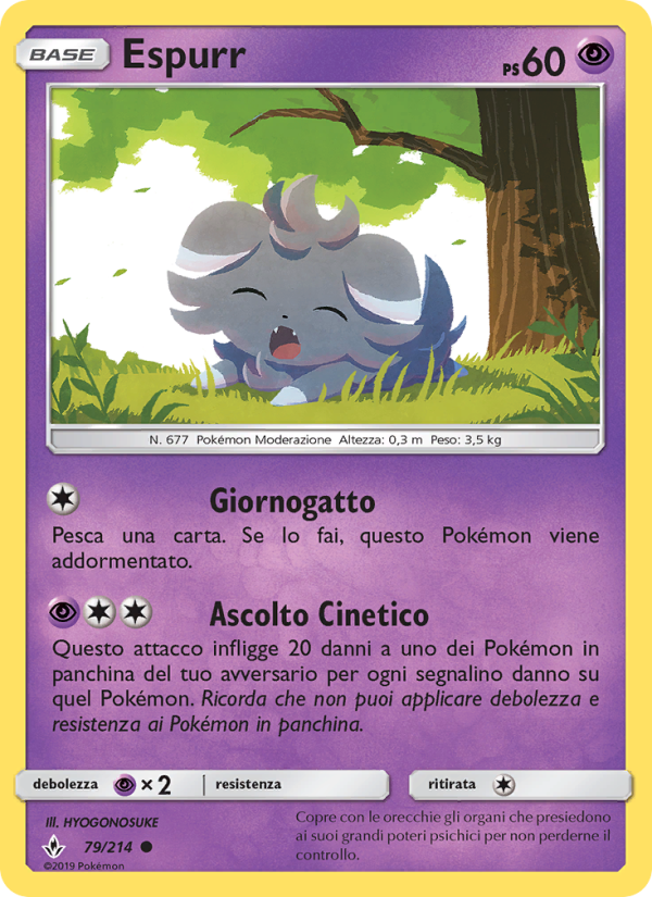 Espurr 079/234 — Unbroken Bonds (Italian Pokémon TCG card)