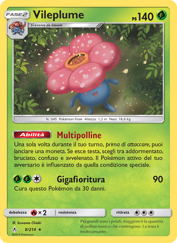 Vileplume 008/234 — Unbroken Bonds (Italian Pokémon TCG card)