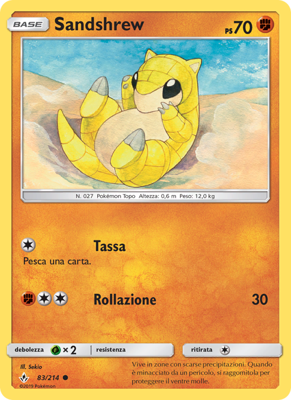 Sandshrew 083/234 — Unbroken Bonds (Italian Pokémon TCG card)