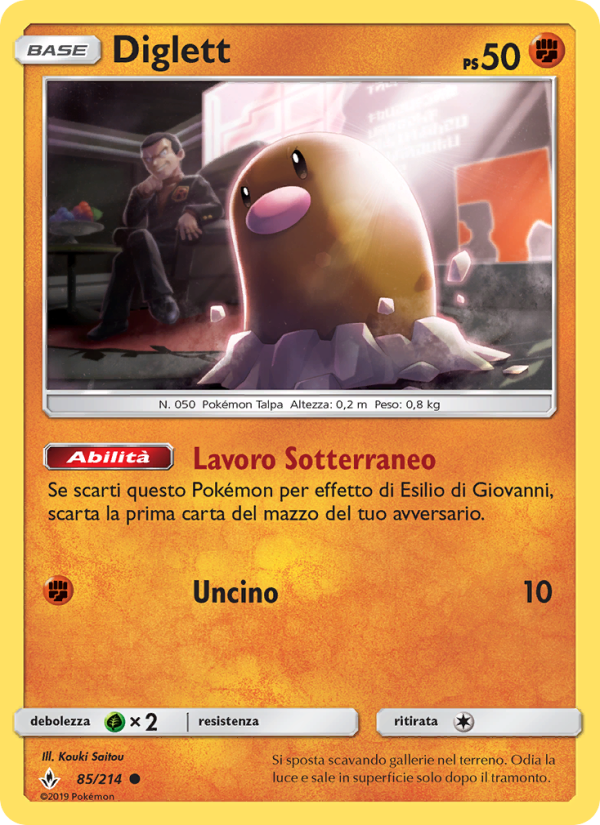 Diglett 085/234 — Unbroken Bonds (Italian Pokémon TCG card)
