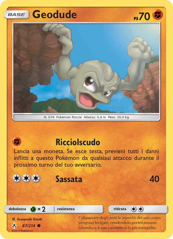 Geodude 087/234 — Unbroken Bonds (Italian Pokémon TCG card)