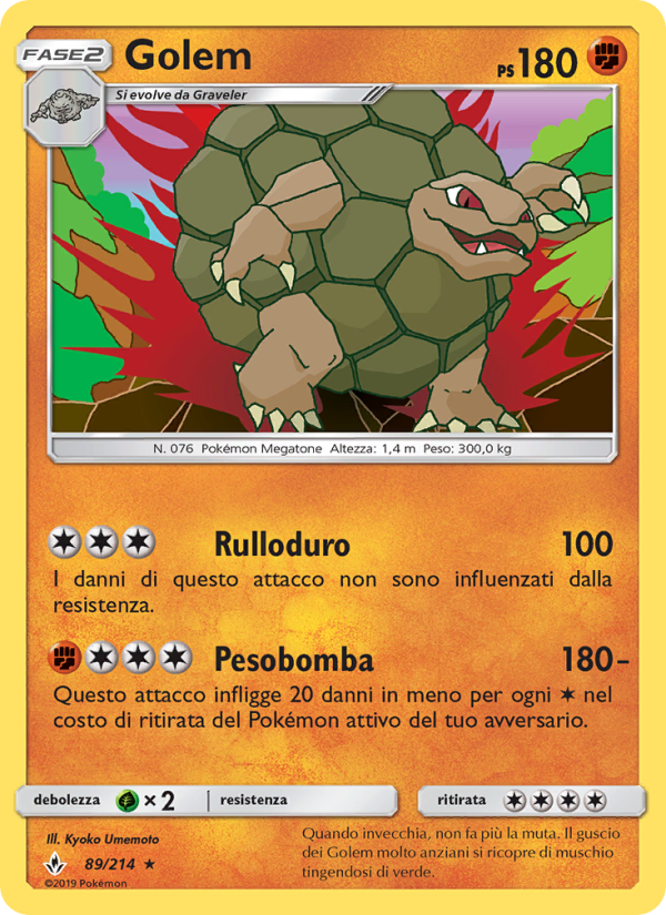 Golem 089/234 — Unbroken Bonds (Italian Pokémon TCG card)