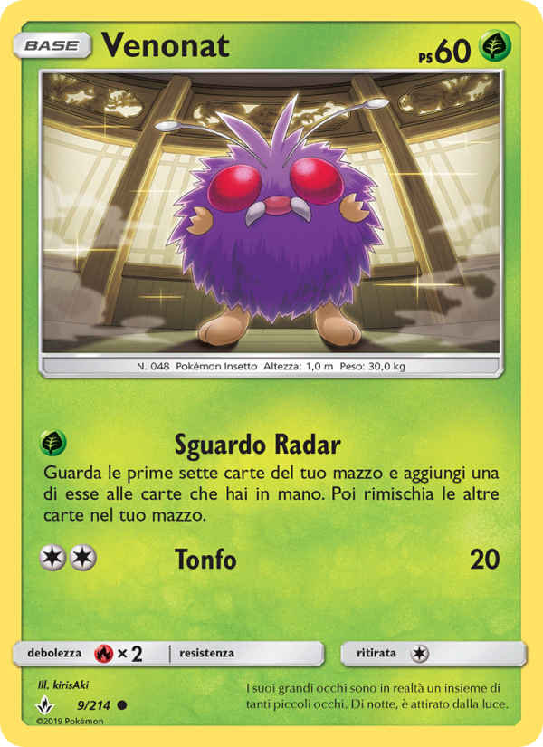 Venonat 009/234 — Unbroken Bonds (Italian Pokémon TCG card)
