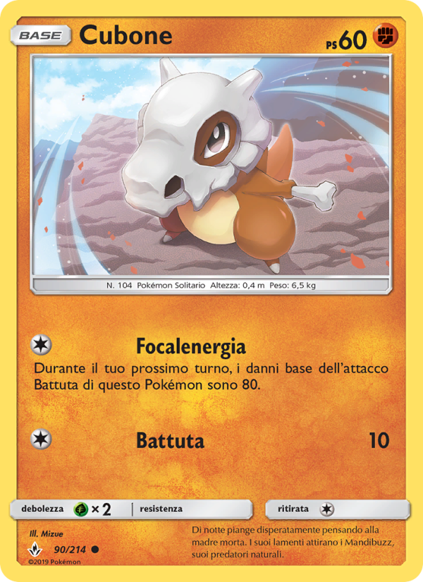 Cubone 090/234 — Unbroken Bonds (Italian Pokémon TCG card)
