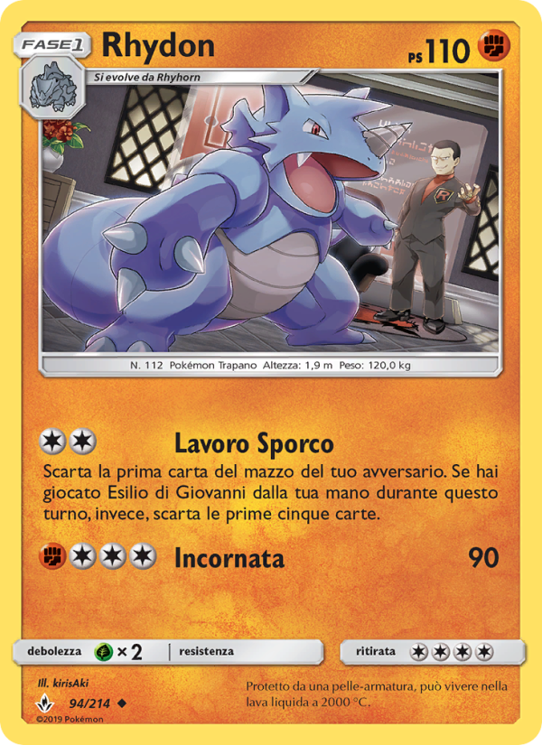 Rhydon 094/234 — Unbroken Bonds (Italian Pokémon TCG card)