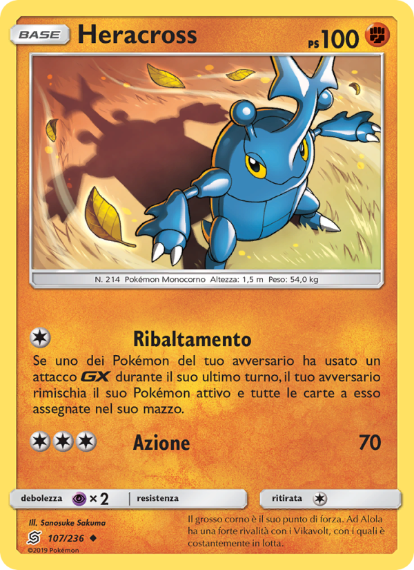Heracross 107/258 — Unified Minds (Italian Pokémon TCG card)