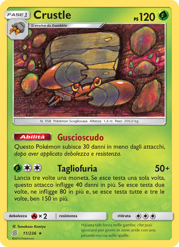 Crustle 011/258 — Unified Minds (Italian Pokémon TCG card)