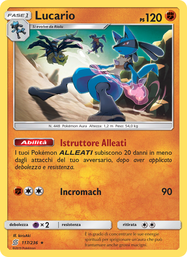 Lucario 117/258 — Unified Minds (Italian Pokémon TCG card)