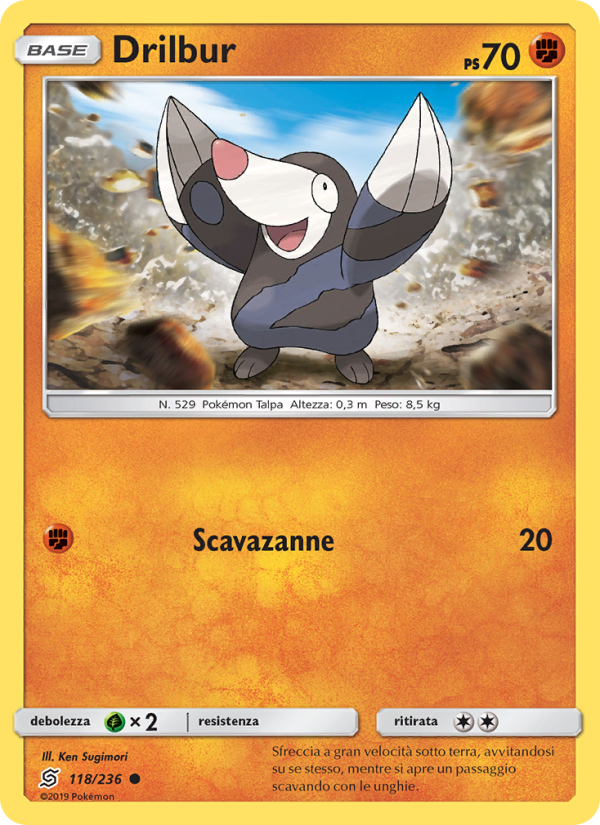 Drilbur 118/258 — Unified Minds (Italian Pokémon TCG card)