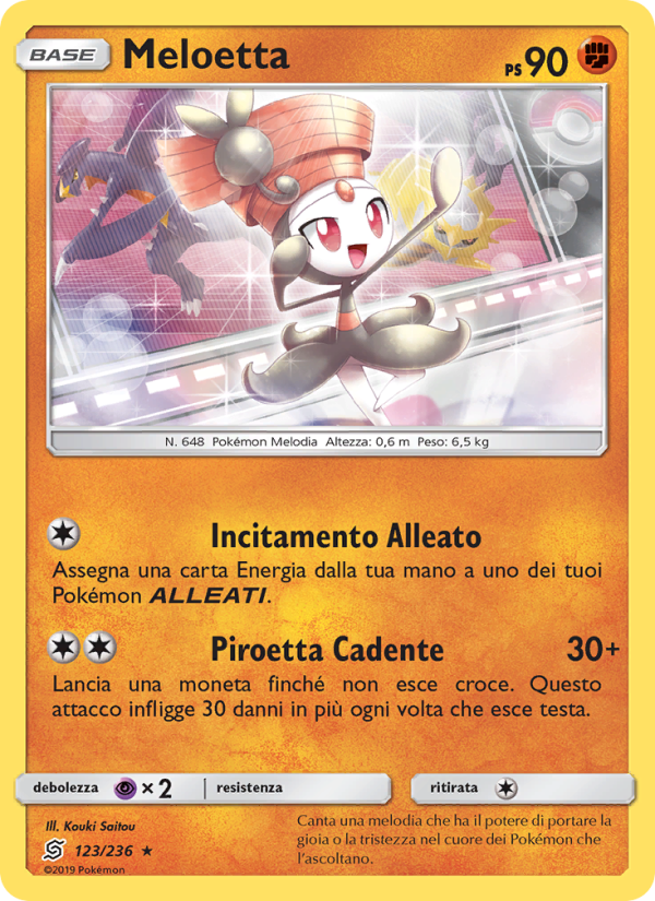 Meloetta 123/258 — Unified Minds (Italian Pokémon TCG card)