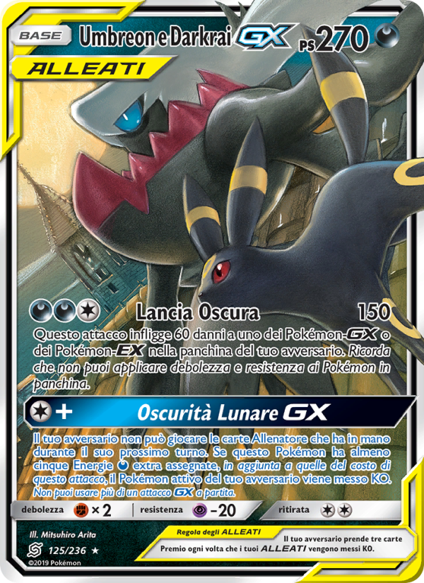 Umbreon e Darkrai GX 125/258 — Unified Minds (Italian Pokémon TCG card)