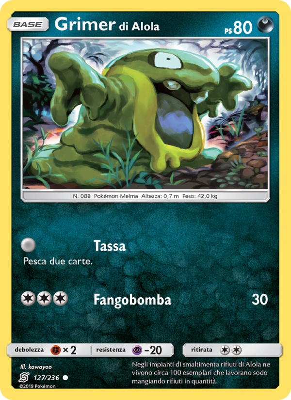 Grimer di Alola 127/258 — Unified Minds (Italian Pokémon TCG card)