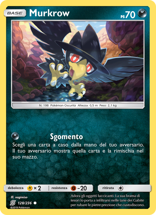 Murkrow 128/258 — Unified Minds (Italian Pokémon TCG card)