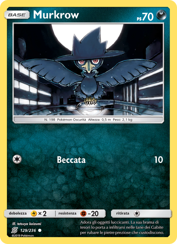 Murkrow 129/258 — Unified Minds (Italian Pokémon TCG card)