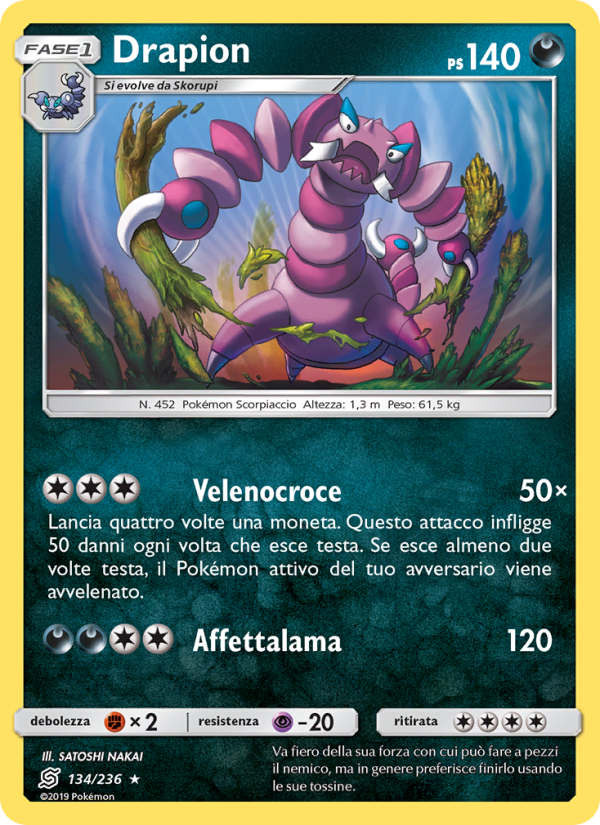 Drapion 134/258 — Unified Minds (Italian Pokémon TCG card)