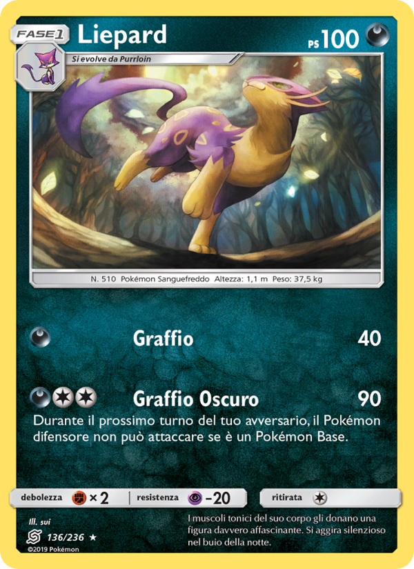 Liepard 136/258 — Unified Minds (Italian Pokémon TCG card)