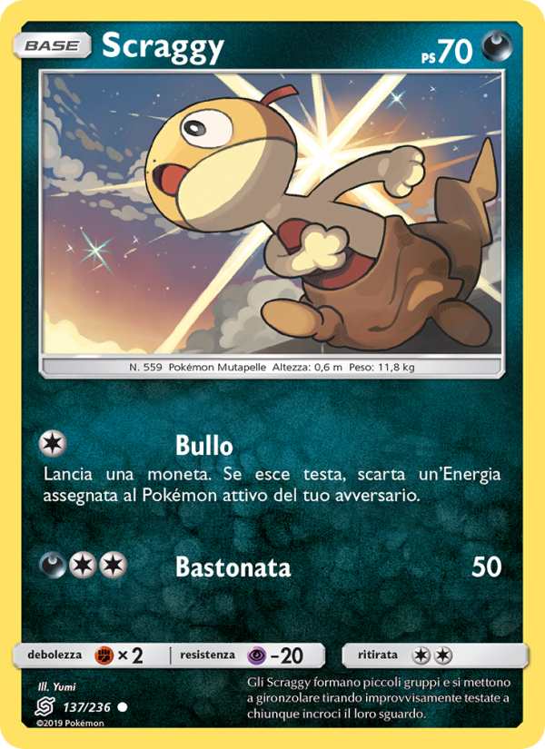 Scraggy 137/258 — Unified Minds (Italian Pokémon TCG card)