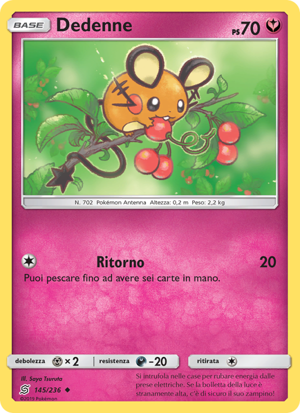 Dedenne 145/258 — Unified Minds (Italian Pokémon TCG card)