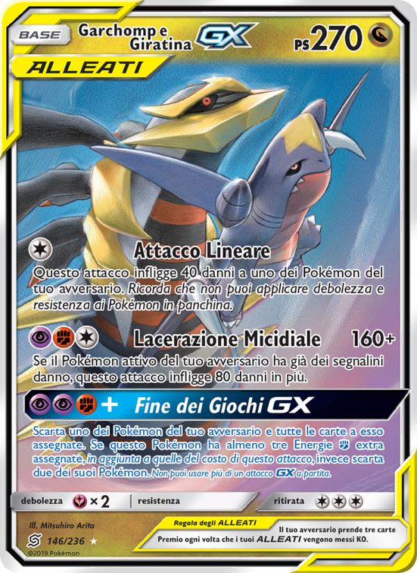Garchomp e Giratina GX 146/258 — Unified Minds (Italian Pokémon TCG card)