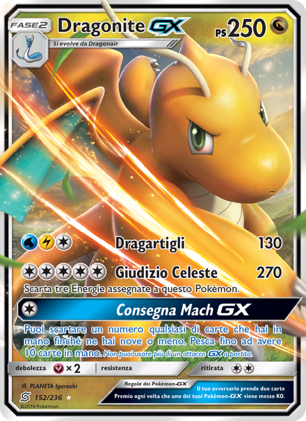 Dragonite GX 152/258 — Unified Minds (Italian Pokémon TCG card)